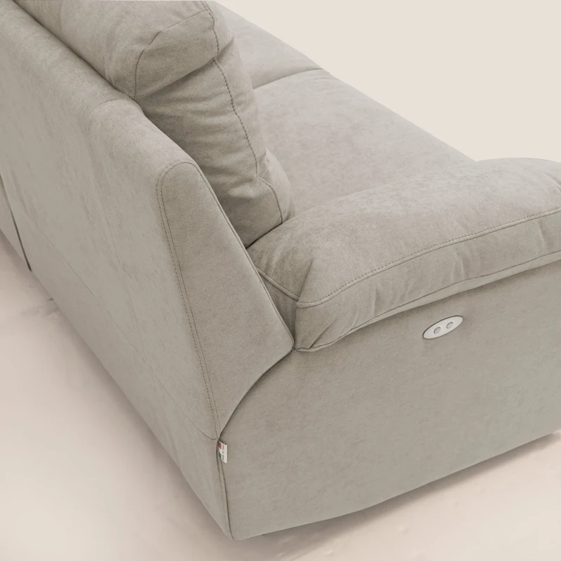 Romeo Canapé avec relax électrique en tissu doux imperméable T02 crème