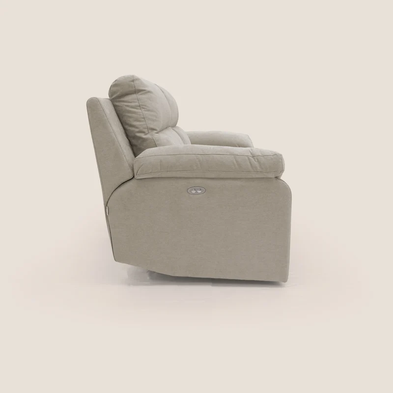 Romeo Canapé avec relax électrique en tissu doux imperméable T02 crème