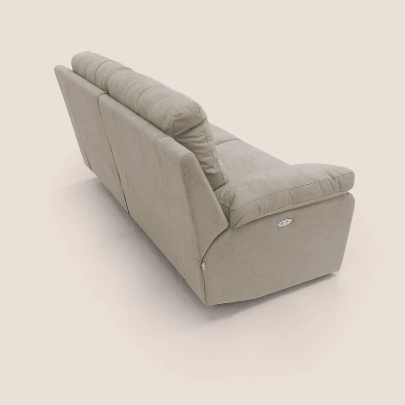 Romeo Canapé avec relax électrique en tissu doux imperméable T02 crème