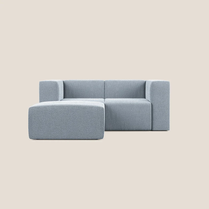 Nettuno canapé d'angle reversible modulable en bouclette douce T07 sucre glace