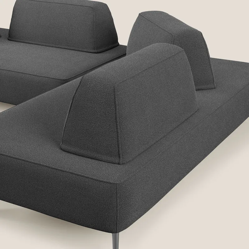 Newton canapé d'angle modulable avec dossiers amovibles en T07 anthracite