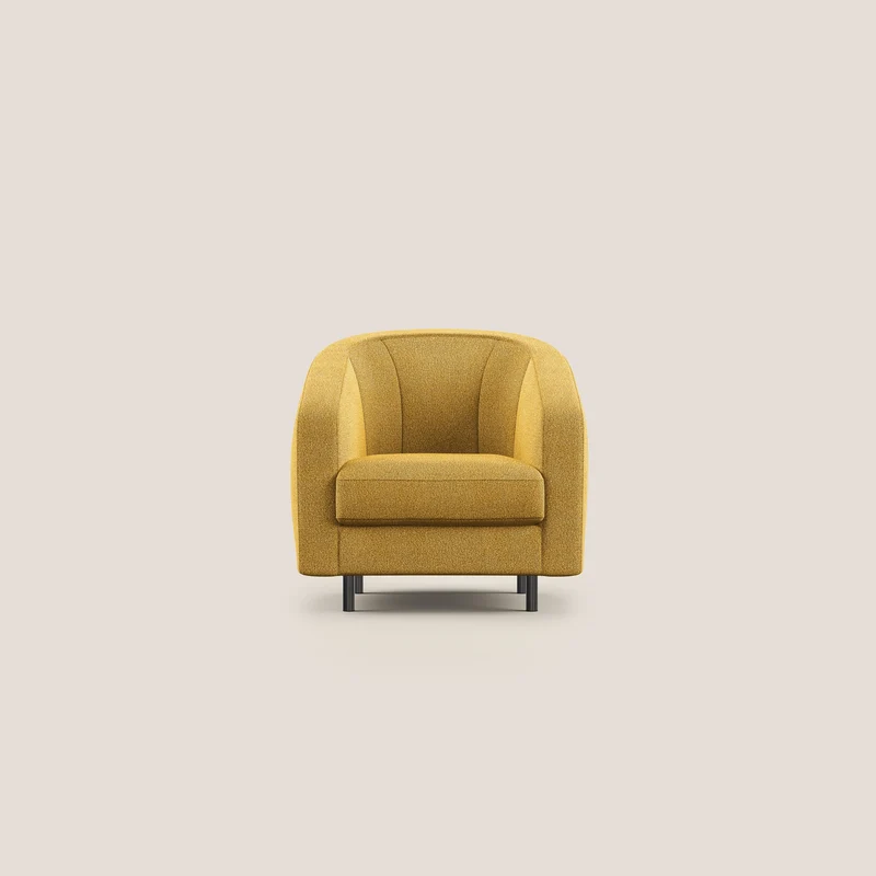 Pandora Fauteuil en tissu bouclé doux et imperméable T07 jaune
