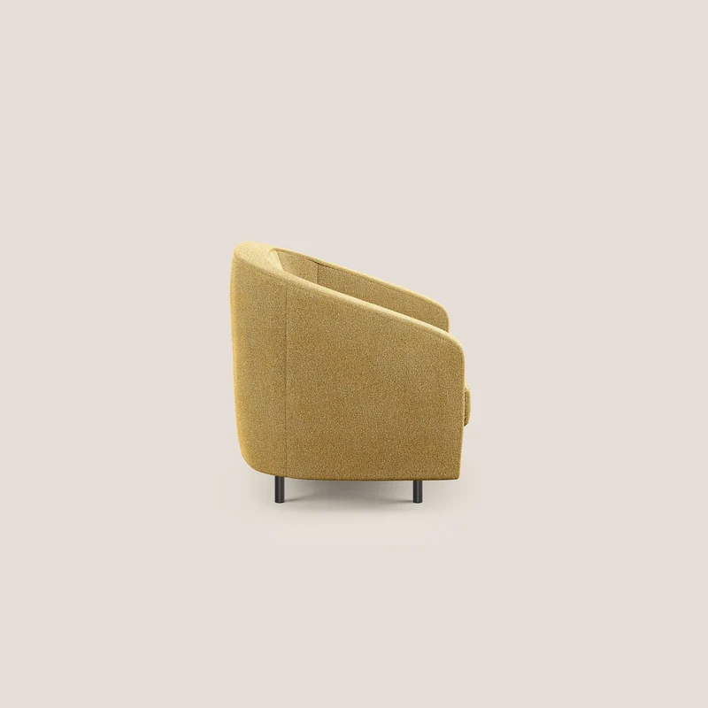 Pandora Fauteuil en tissu bouclé doux et imperméable T07 jaune