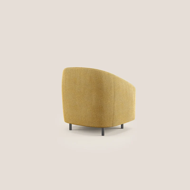 Pandora Fauteuil en tissu bouclé doux et imperméable T07 jaune