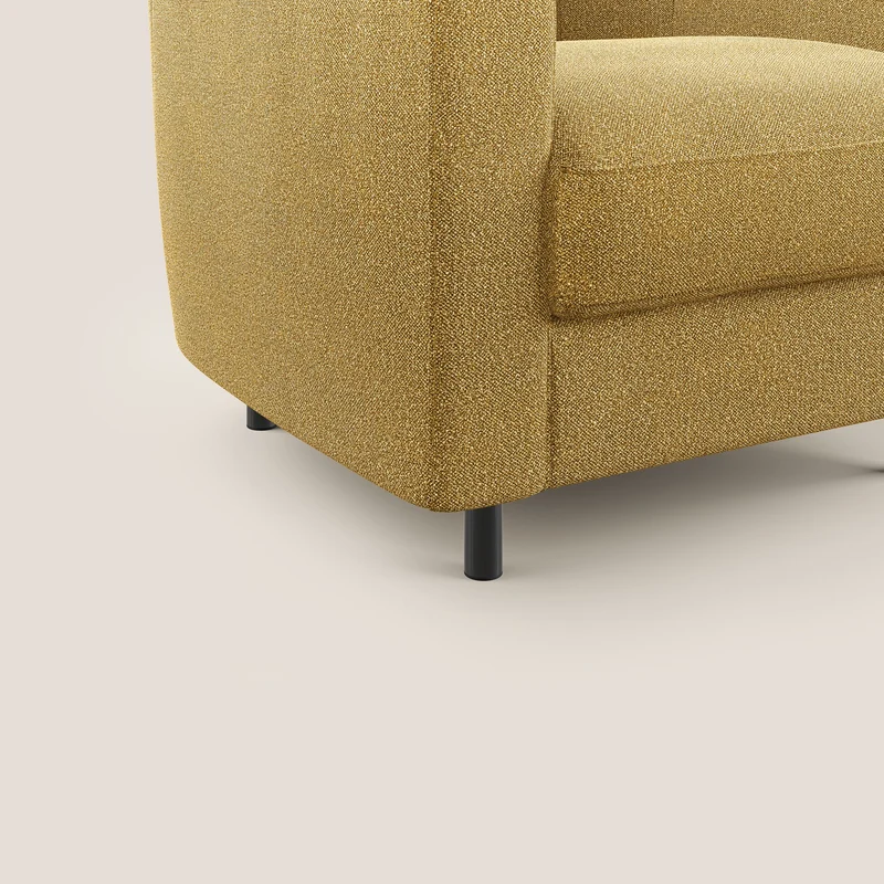 Pandora Fauteuil en tissu bouclé doux et imperméable T07 jaune