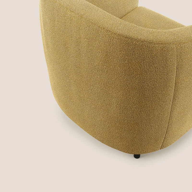 Pandora Fauteuil en tissu bouclé doux et imperméable T07 jaune