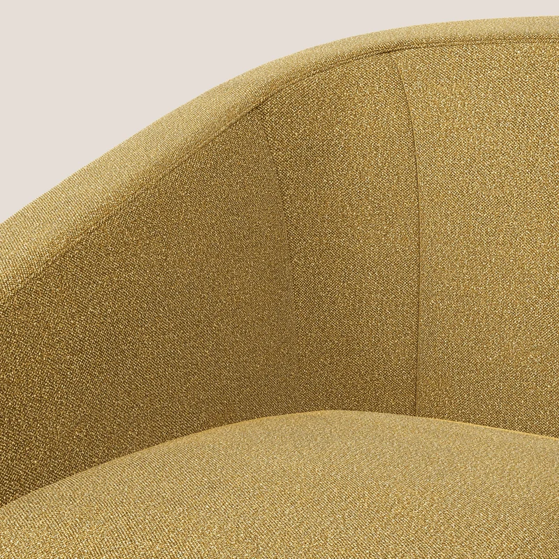 Pandora Fauteuil en tissu bouclé doux et imperméable T07 jaune