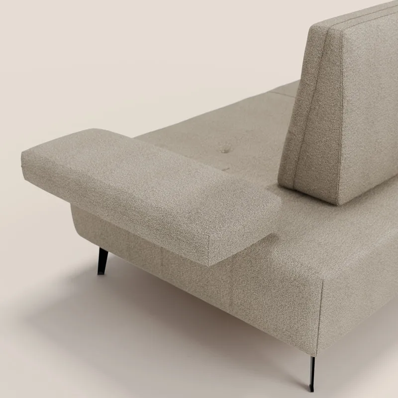 Lugano Canapé 3 places avec dossiers coulissants et accoudoirs réglables en bouclette douce et imperméable T07 beige