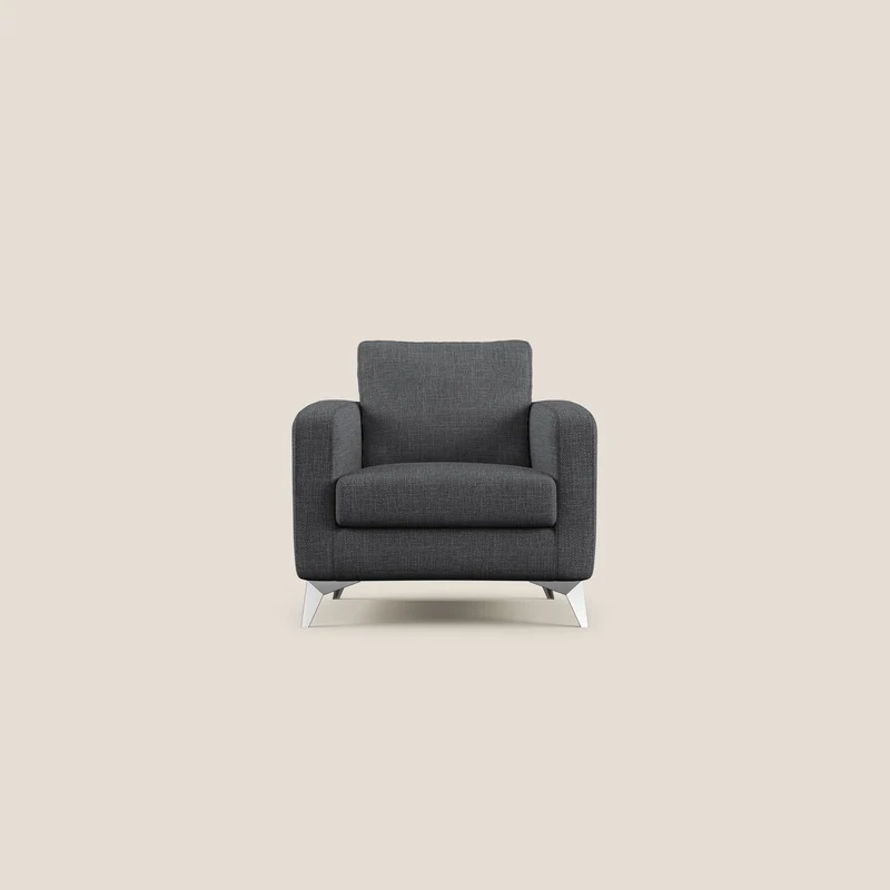 Orione fauteuil en tissu doux imperméable entrelacé T06 anthracite