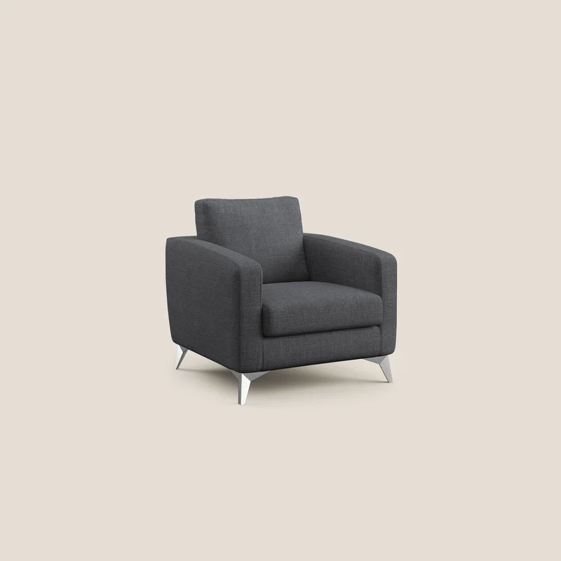 Orione fauteuil en tissu doux imperméable entrelacé T06 anthracite