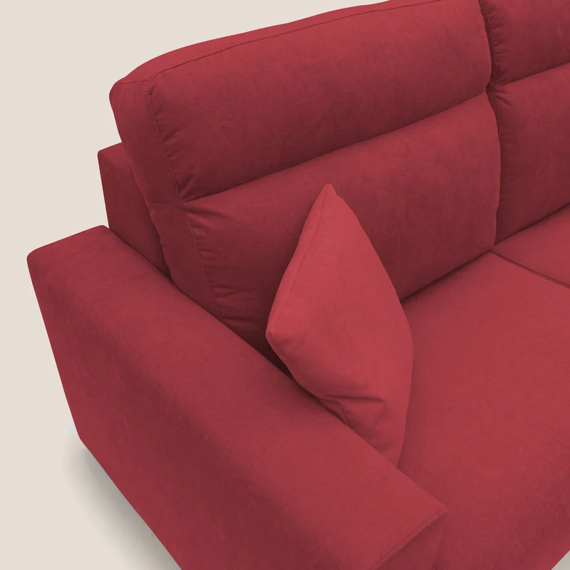 Nikita canapé lit convertible avec haut dossier moelleux en tissu doux imperméable T02 rouge