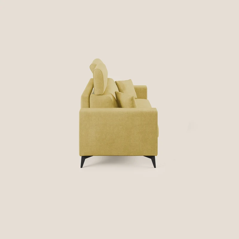 Pegaso canapé convertible avec têtières inclinables en tissu doux imperméable T02 jaune