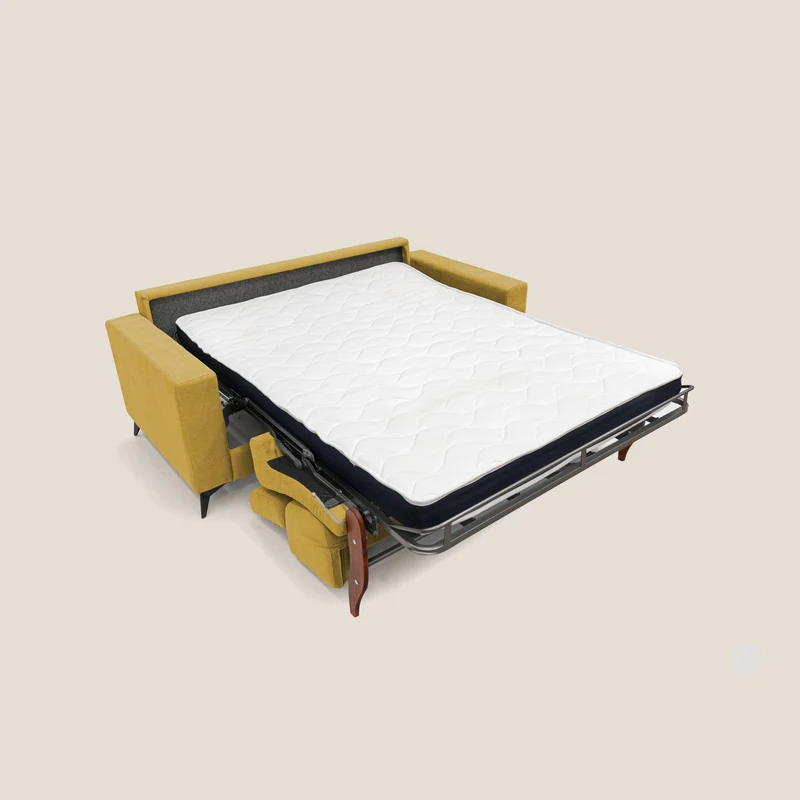 Pegaso canapé convertible avec têtières inclinables en tissu doux imperméable T02 jaune