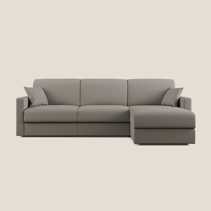 Chris Canapé d'angle 5 places en tissu imperméable T13 Taupe tortora