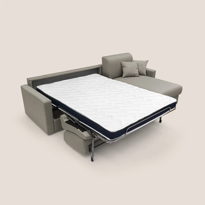 Chris Canapé d'angle 5 places en tissu imperméable T13 Taupe tortora