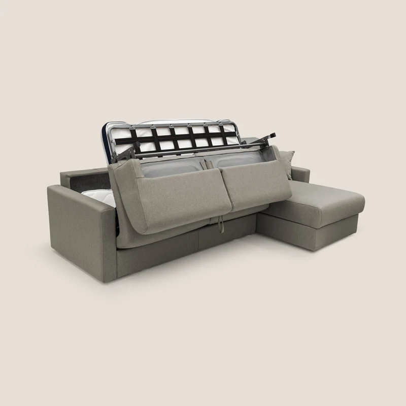 Chris Canapé d'angle 5 places en tissu imperméable T13 Taupe tortora