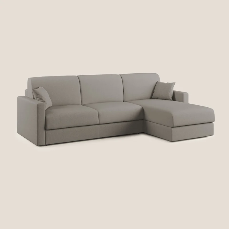 Chris Canapé d'angle 5 places en tissu imperméable T13 Taupe tortora