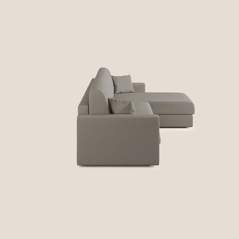 Chris Canapé d'angle 5 places en tissu imperméable T13 Taupe tortora