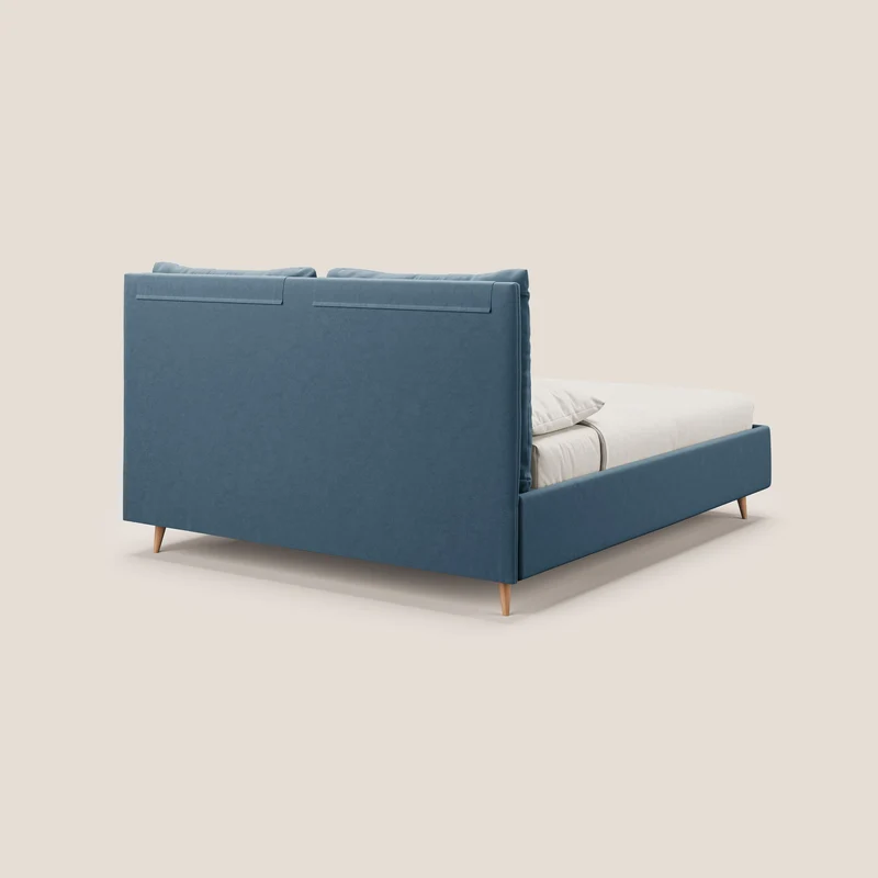 Nathan lit coffre avec coussins réglables et poches en microfibre velours imperméable T09 bleu