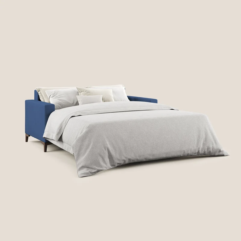 Kafka canapé lit convertible en tissu doux imperméable T02 bleu