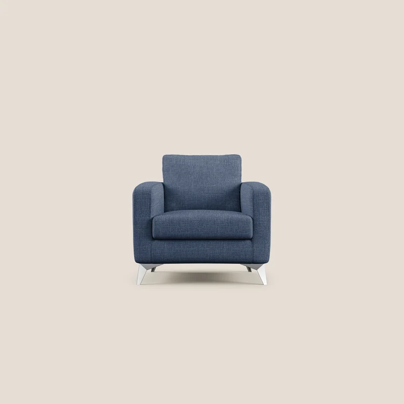 Orione fauteuil en tissu doux imperméable entrelacé T06 bleu