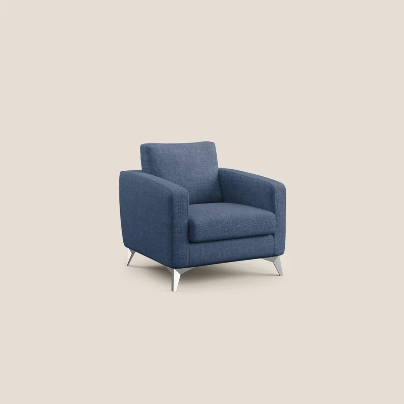 Orione fauteuil en tissu doux imperméable entrelacé T06 bleu