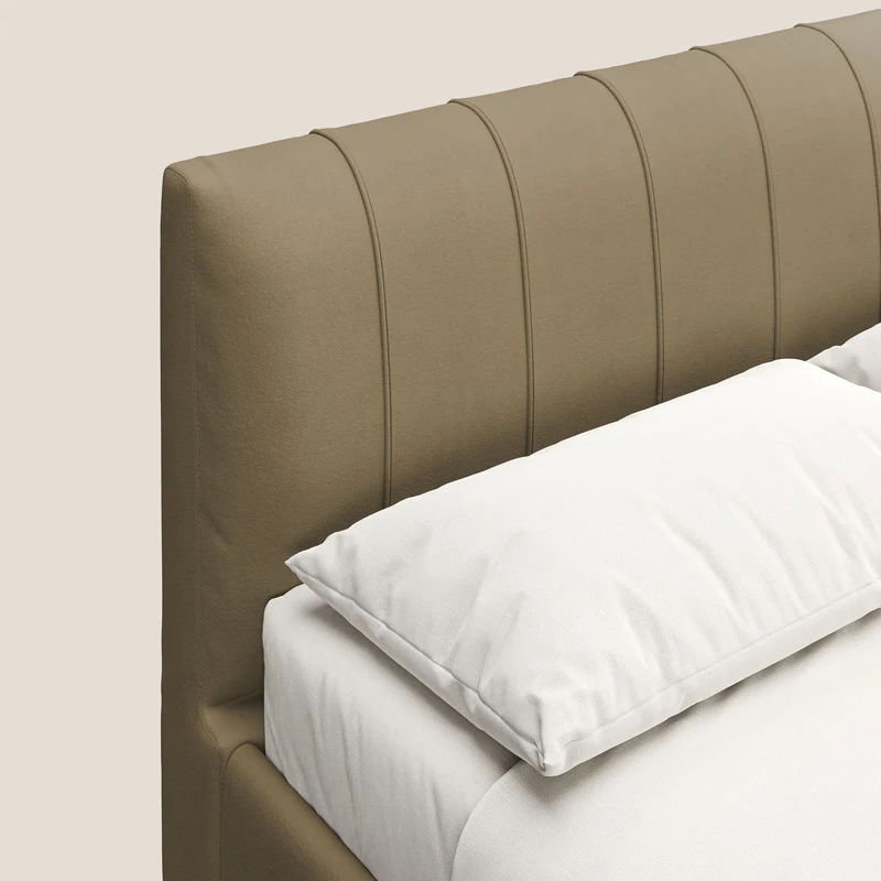 Bogart lit avec coffre rembourré complètement déhoussable en microfibre détachable T11 beige