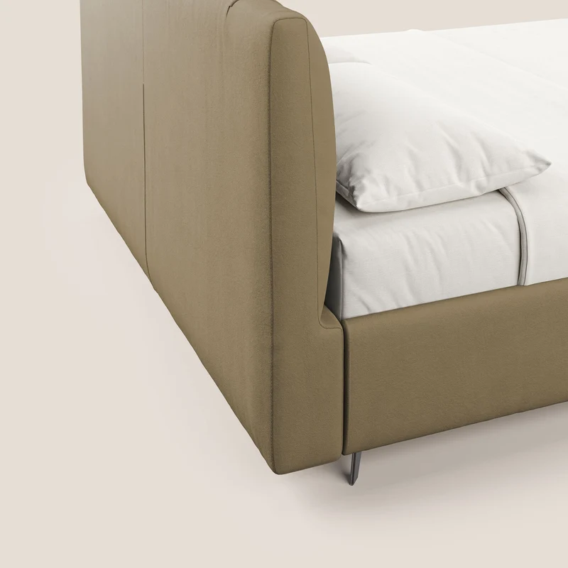 Bogart lit avec coffre rembourré complètement déhoussable en microfibre détachable T11 beige