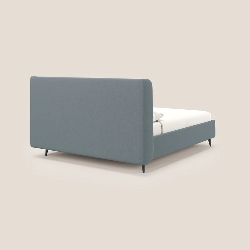 Nadine lit coffre de design et confort italien en tissu imperméable T19 sucre glace