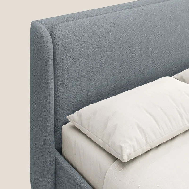 Nadine lit coffre de design et confort italien en tissu imperméable T19 sucre glace
