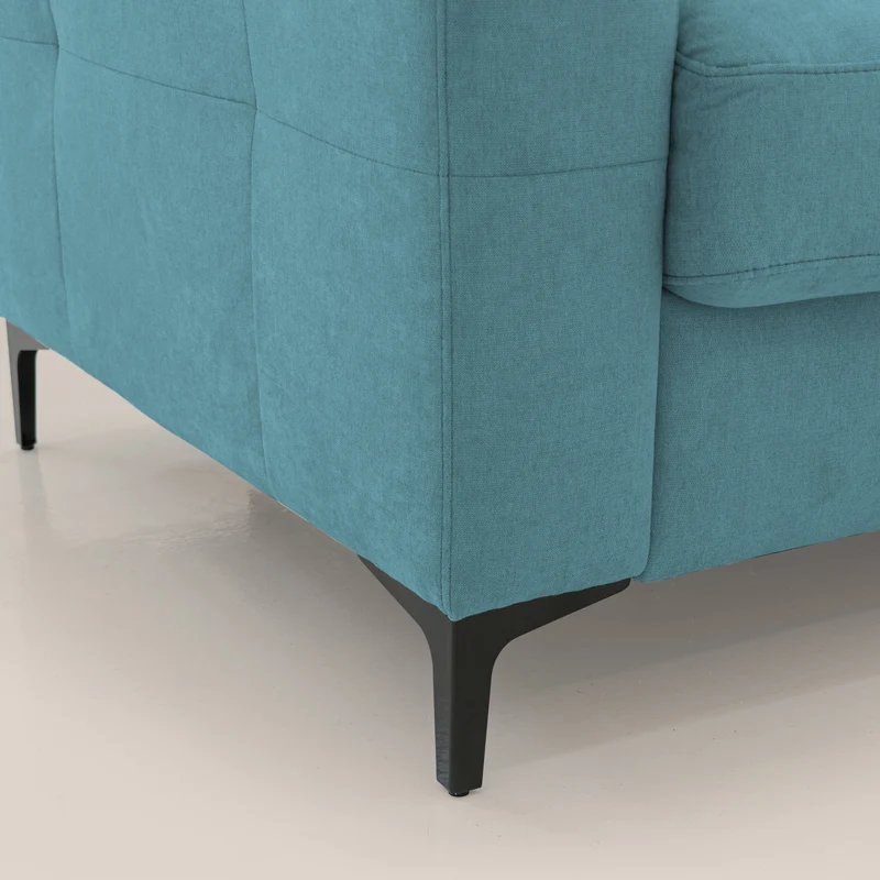 Gardenia canapé convertible matelas H 18cm avec têtières réglables et revêtement imperméable T02 bleu ciel
