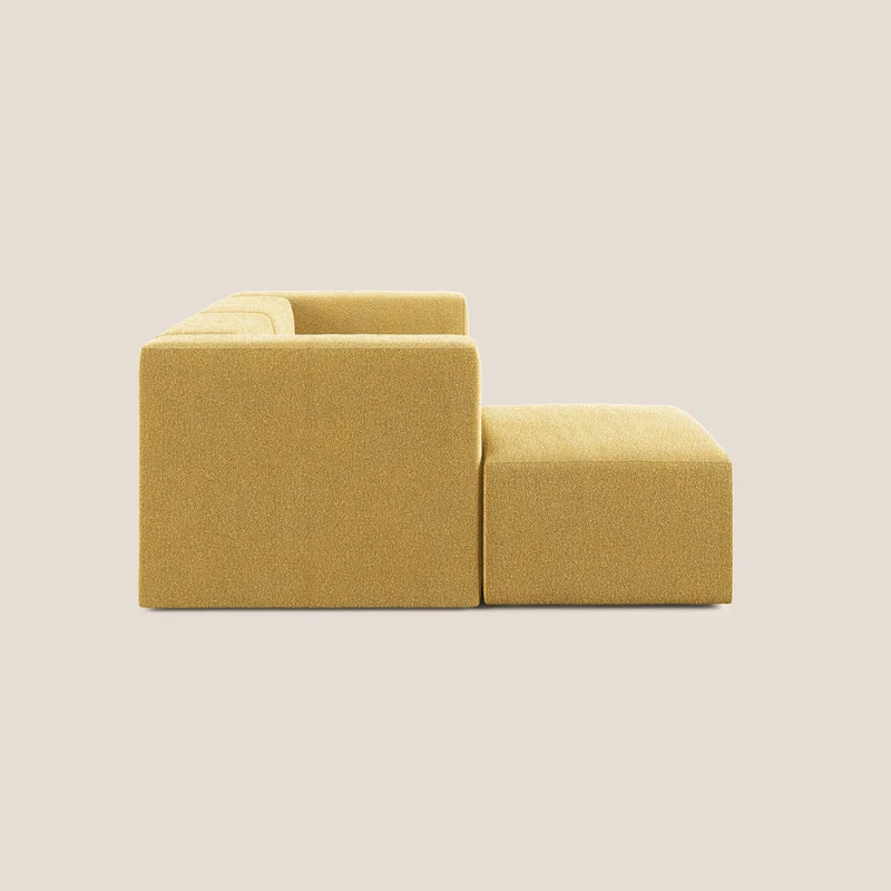 Nettuno canapé d'angle reversible modulable en bouclette douce T07 jaune