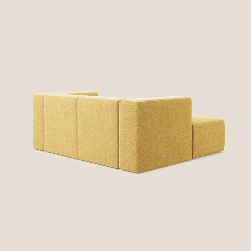 Nettuno canapé d'angle reversible modulable en bouclette douce T07 jaune