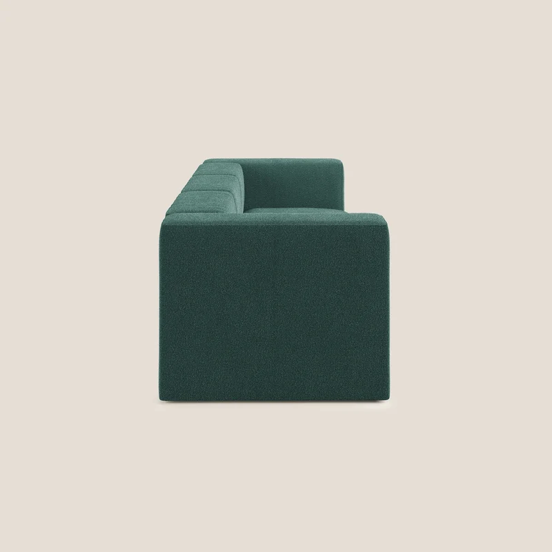 Nettuno canapé moderne modulable 3 assises en bouclette douce T07 vert