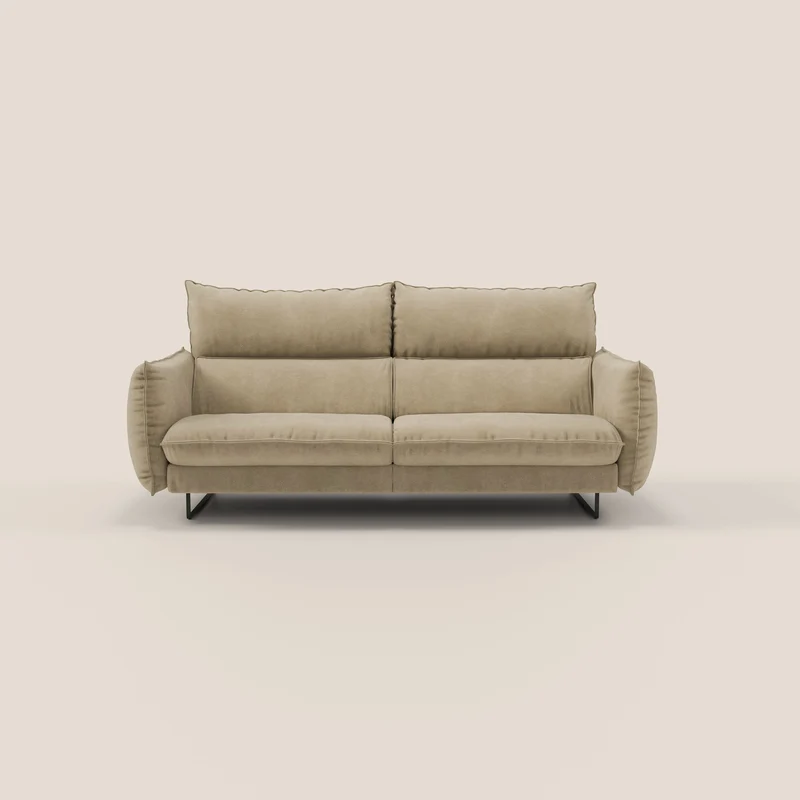 Monamour canapé au design moderne avec option relax électrique en microfibre détachable imperméable T11 beige