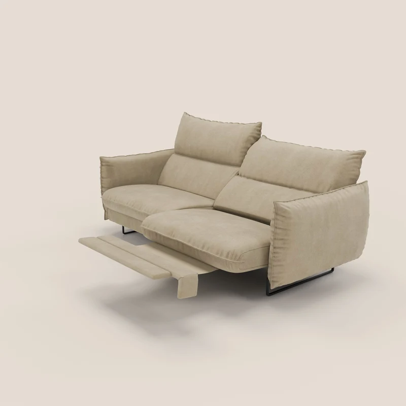 Monamour canapé au design moderne avec option relax électrique en microfibre détachable imperméable T11 beige
