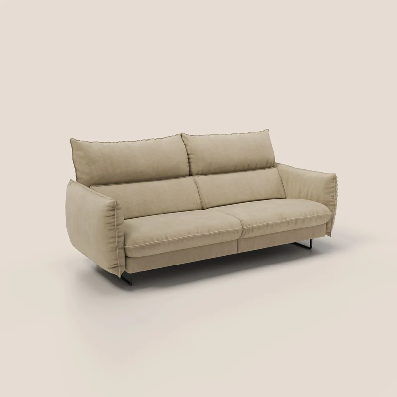 Monamour canapé au design moderne avec option relax électrique en microfibre détachable imperméable T11 beige