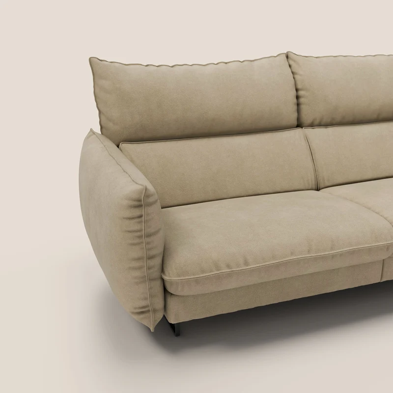 Monamour canapé au design moderne avec option relax électrique en microfibre détachable imperméable T11 beige