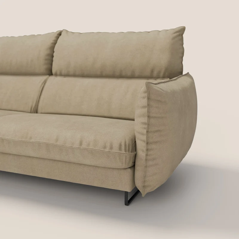 Monamour canapé au design moderne avec option relax électrique en microfibre détachable imperméable T11 beige