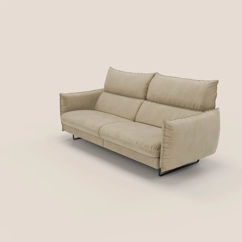 Monamour canapé au design moderne avec option relax électrique en microfibre détachable imperméable T11 beige