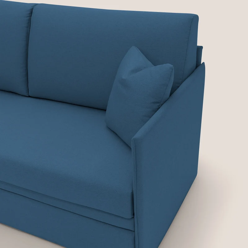 Tortona Canapé duplex avec lits jumeaux et tissu effet coton imperméable T13 bleu