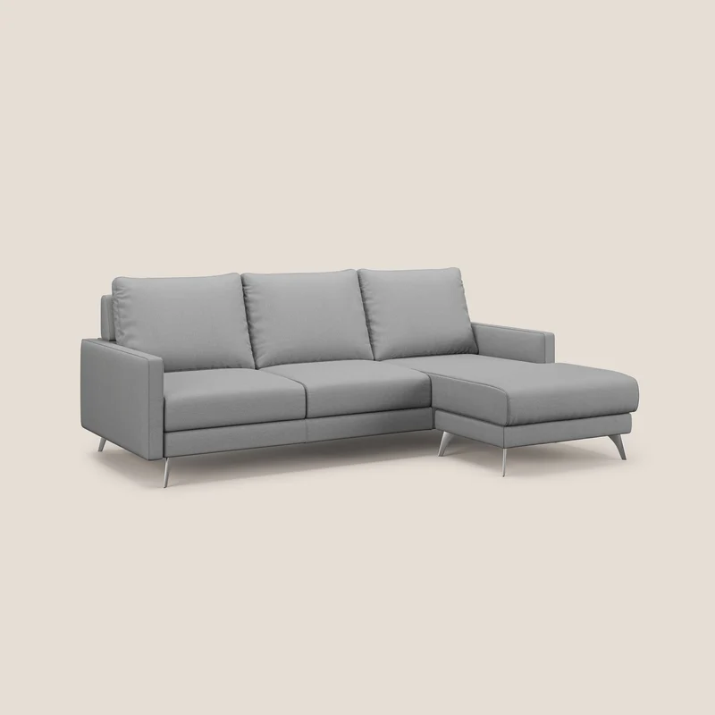 Klimt canapé d'angle avec assises coulissantes en tissu dous détachable T05 gris