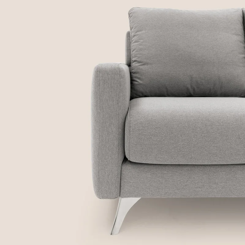 Klimt canapé d'angle avec assises coulissantes en tissu dous détachable T05 gris