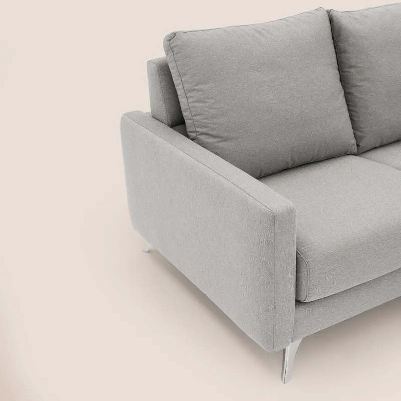 Klimt canapé d'angle avec assises coulissantes en tissu dous détachable T05 gris