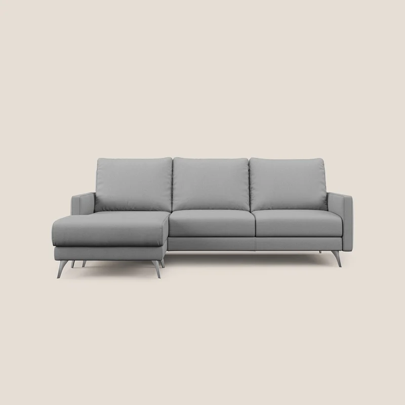 Klimt canapé d'angle avec assises coulissantes en tissu dous détachable T05 gris