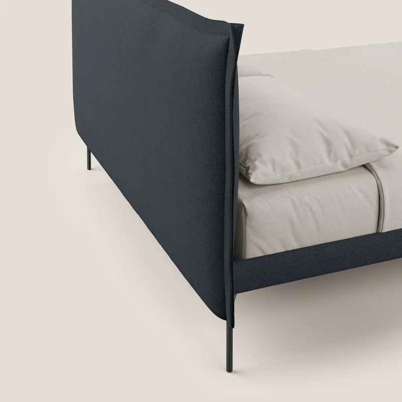 Eric lit rembourré au design minimaliste en tissu imperméable T14 bleu
