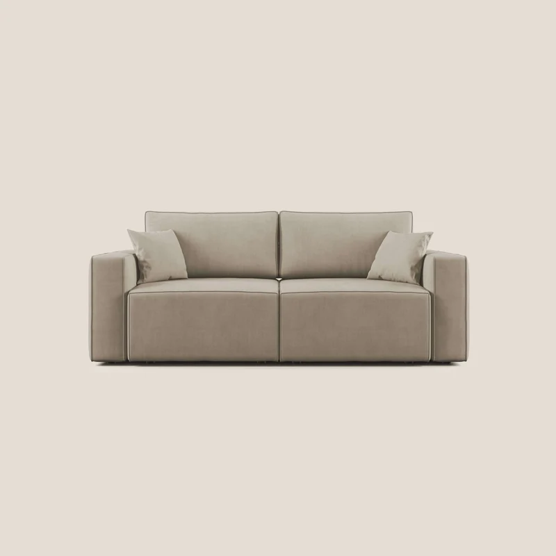 Morfeo canapé avec assises extractibles en tissu imperméable doux T02 beige