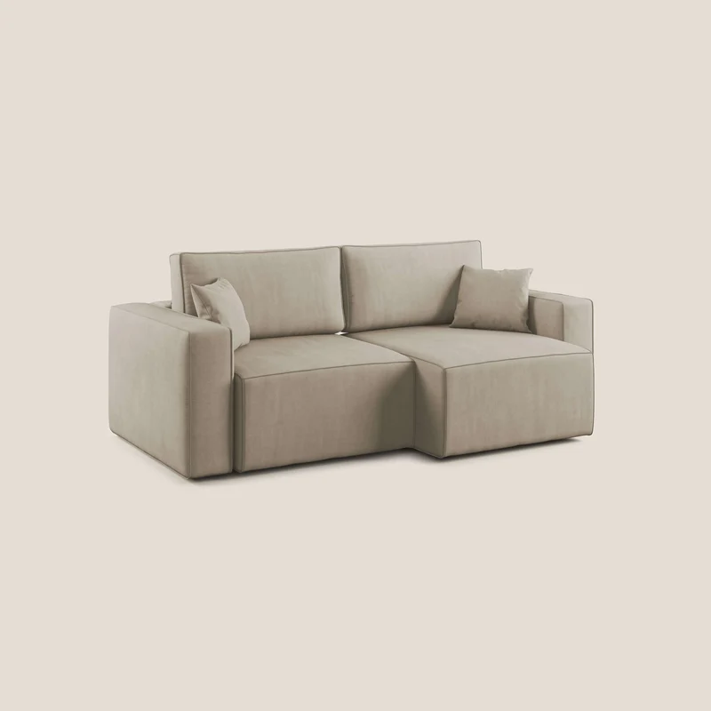 Morfeo canapé avec assises extractibles en tissu imperméable doux T02 beige
