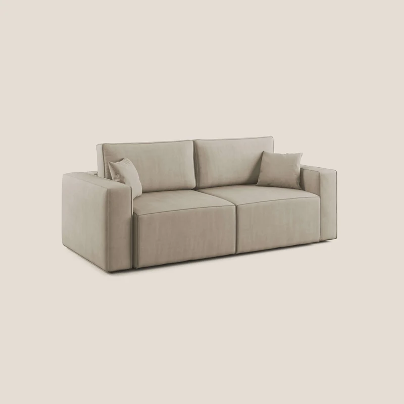 Morfeo canapé avec assises extractibles en tissu imperméable doux T02 beige