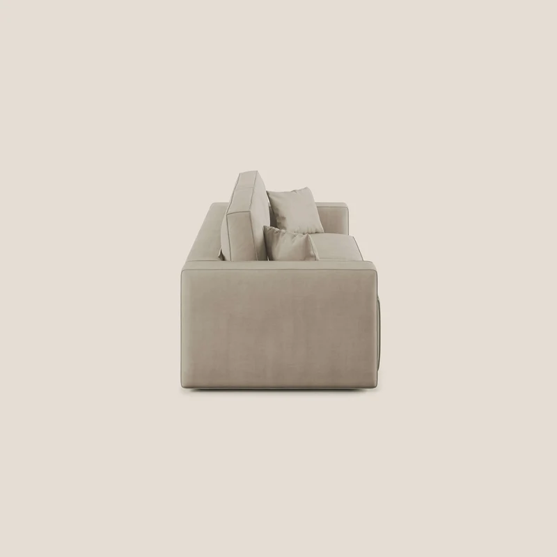 Morfeo canapé avec assises extractibles en tissu imperméable doux T02 beige